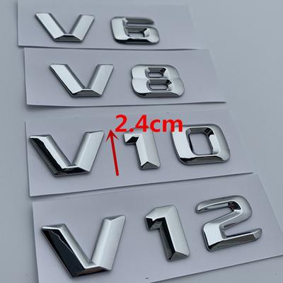 V6 V8 V10 V12 Буква Номер Хромированная Эмблема Логотип для B/enz C200 E300 Стайлинг Автомобиля Крыло Разрядной Емкости Марк Стикер