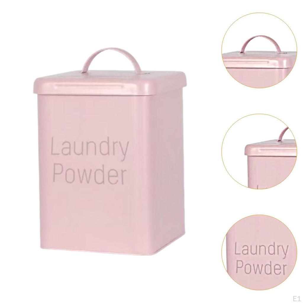 Контейнер для стирального порошка из риса 5 л с ложкой Металлический для хранения Организатор для столешницы Банка