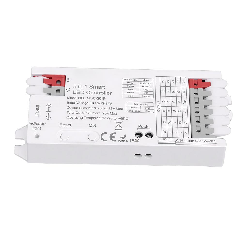 Светодиодный контроллер Поддержка ZigBee3.0 Pro+ 5 в 1 Контроллер светодиодной ленты RGBCCT RGBW RGB CCT Диммер Режим 20А