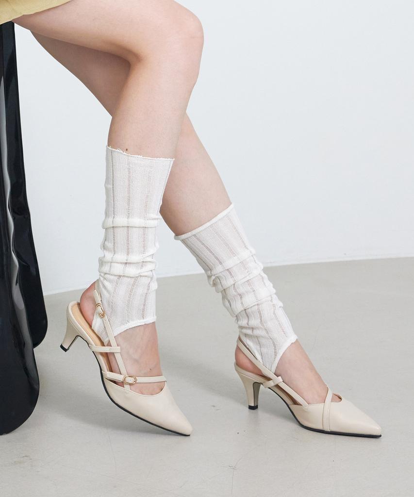 Туфли Cesti Stiletto с ремешком-слингбэк и дизайном-оберткой (слоновая кость)