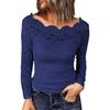 Топы с длинными рукавами на плечах, кружевная рубашка с вышивкой, топы, облегающая однотонная блузка, уличная одежда