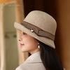 2023 Autumn/Winter Korean-Style Wool Felt Basin Hat - Fashionable Round Top for Ladies