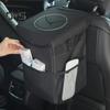 Car Garbage Can with Lid Leakproof Large Capacity Vehicle Trash Can Pockets Hanging Waterproof Car Trash Box