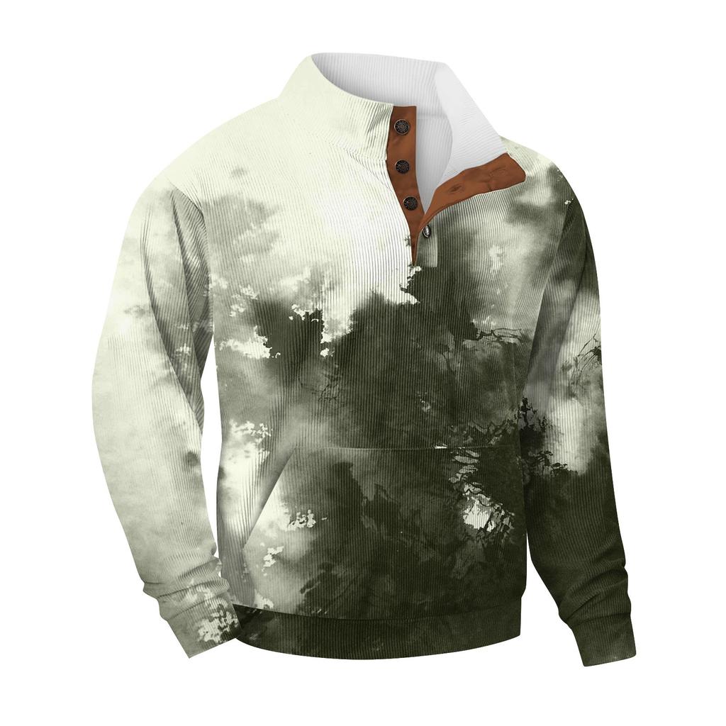 Мужская повседневная толстовка в стиле ретро с градиентным принтом