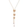 316L Stainless Steel New Fashion Fine Jewelry Butterfly Zircon Tassel Charms Snake Chain Choker Necklaces Pendants For Women