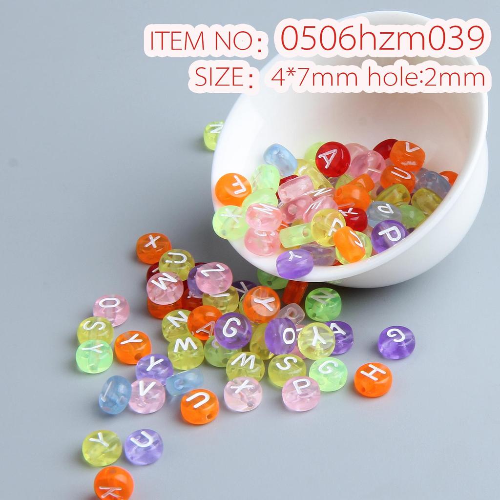 10g Pack of Flat Acrylic Alphabet Beads for DIY Children's Beading and Jewelry Keychain Accessories