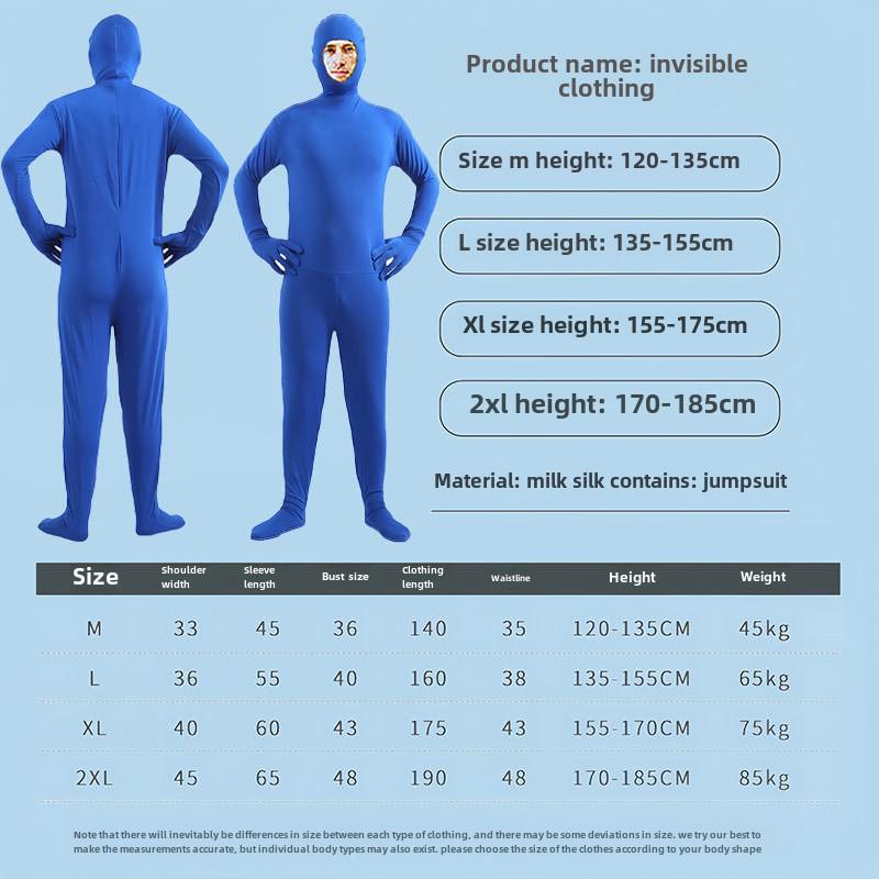 Men's Solid Color Black Invisible Halloween Jumpsuit (Available for Kids)