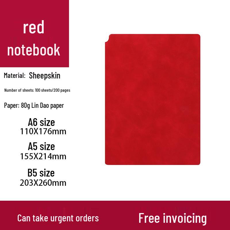 Блокнот A5 из мягкой овчины с петлей для ручки и персонализацией логотипа - Толстый журнал для деловых встреч