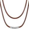 Brown Waterproof Braided Leather Cord Necklace with Wax Rope Chain for Pendant, 2/3mm Width, Available In 18" - 26" Lengths, for Men and Women
