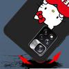 Cute Hello Kitty Case for Xiaomi Redmi 10A 10C 9C 12C 9A 9i 10 12 9 Prime 9T K40 Pro Black Soft TPU Mobile Phone Bag Cover