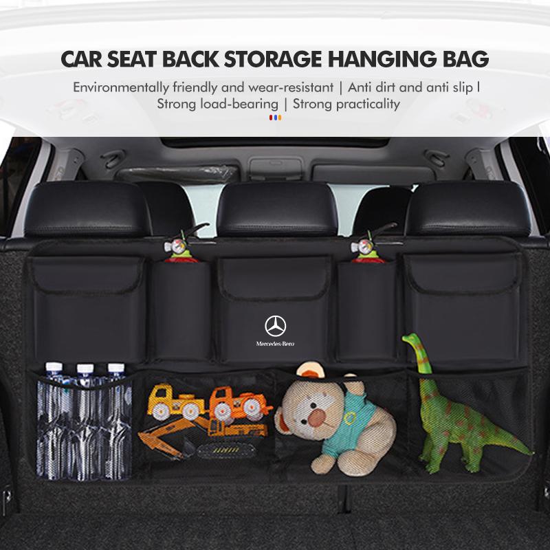 D5Multi-Pocket Car Trunk Organizer Hanging Rear Seat Back Net For Benz CLK GLC W212 C200 C300 W203 W204 W205 W169 W176 GLC