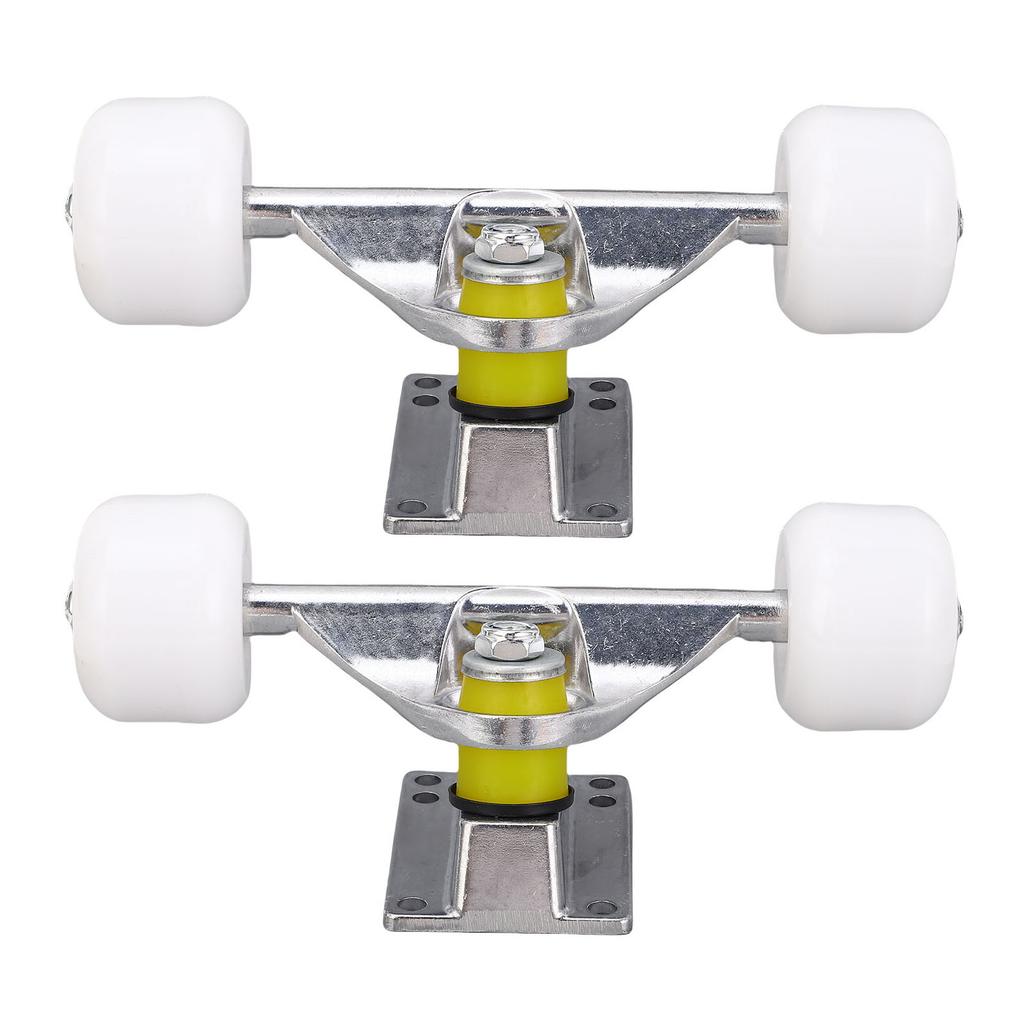 2PCS   Trucks Set with 4 Wheels Aluminum Alloy 5 Inch Shock Absorption  board Truck for Replacement