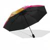 1pc pink polka dots Automatic Folding Umbrella - Compact 8-Rib Design, Durable Plastic & Iron1298L