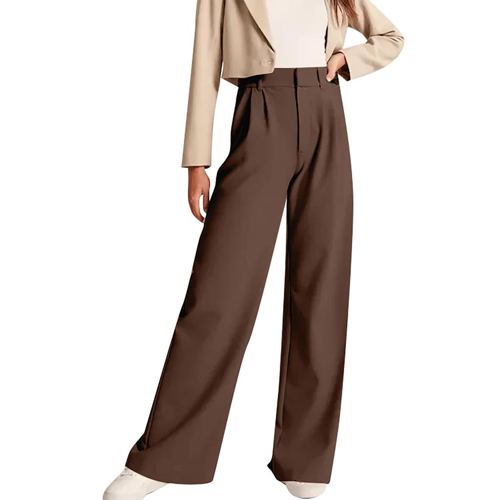 Женские повседневные свободные брюки с карманами, свободные плиссированные широкие брюки