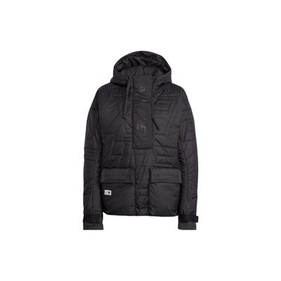 Однотонная хлопковая куртка с капюшоном и застежкой-молнией с логотипом, женские куртки черного цвета HE7066