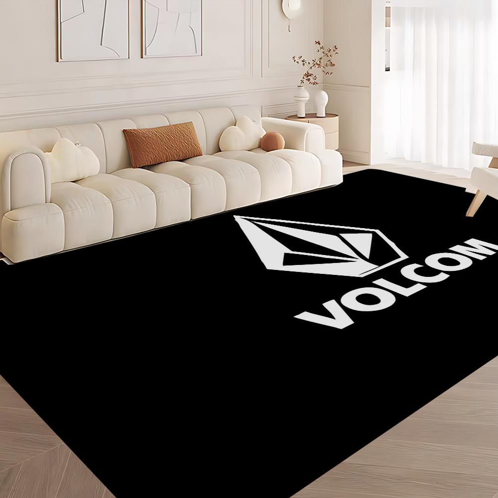 V-Volcom LOGO Long Rugs Nordic Style Bedroom Living Room Doormat Home Balcony Anti-Slip Toilet Rug