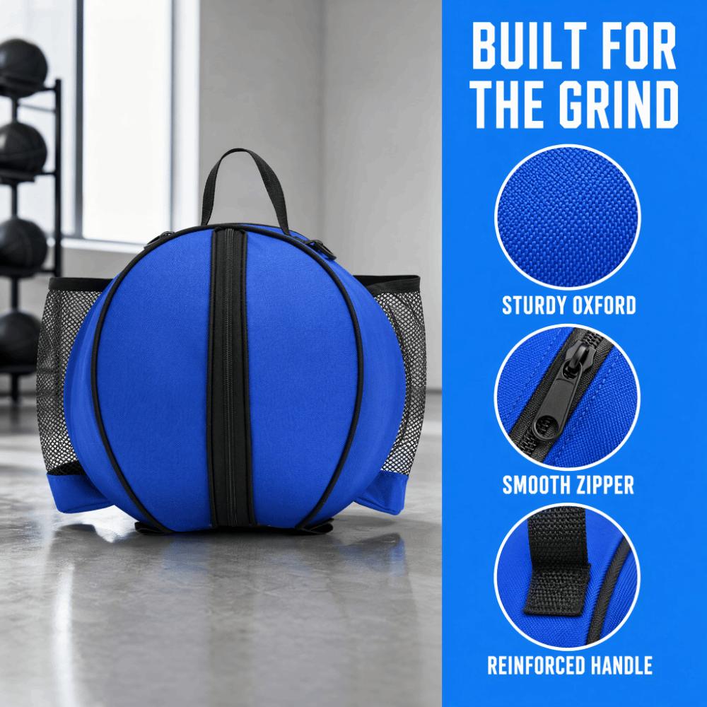 Round Sports Ball Carrier Double Mesh Pockets Ball Storage Bag Basketball Bag Outdoor Sports