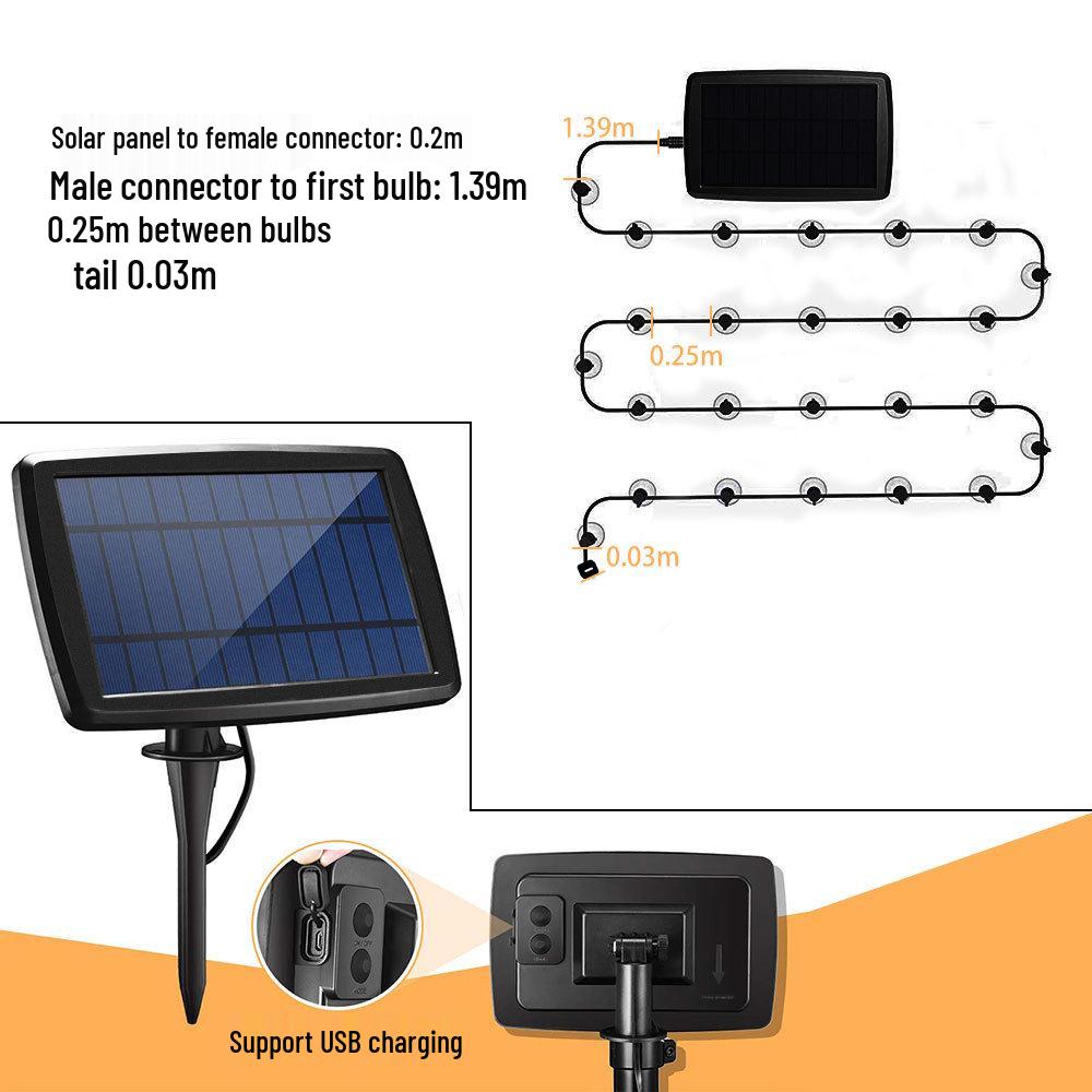 Spot G40 Solar LED Outdoor Waterproof Globe String Lights for Courtyard & Christmas Decoration