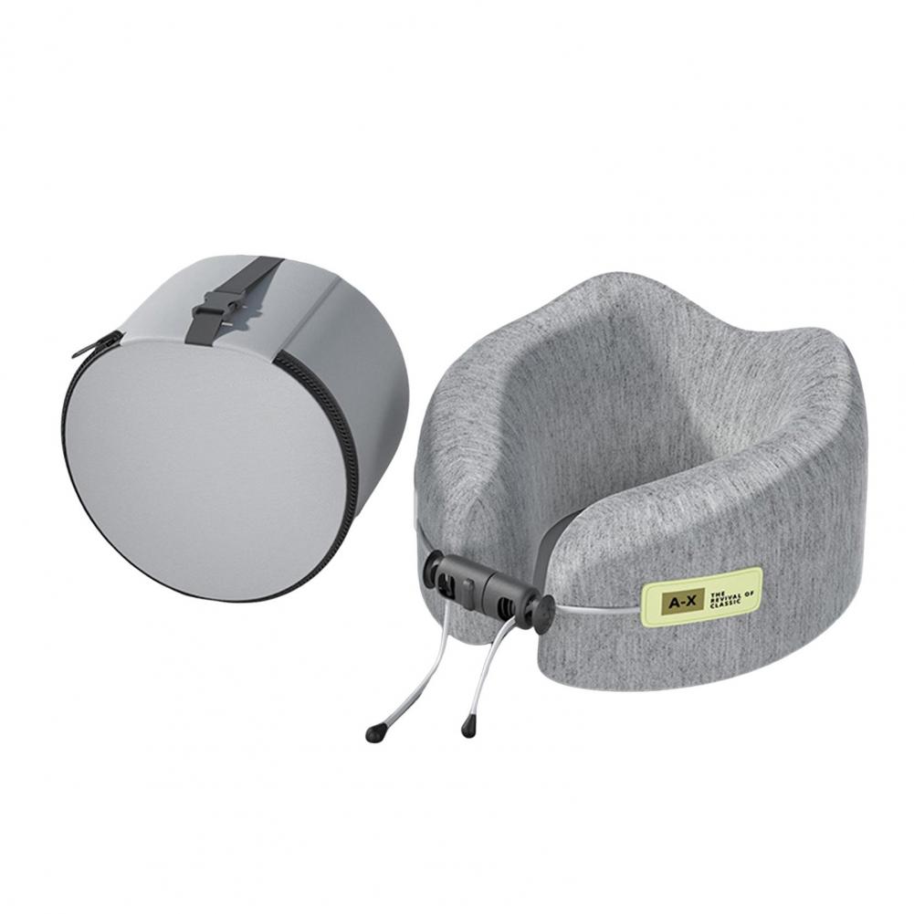 Cervical Support Travel Pillow Memory Foam U-shaped Travel Neck Pillow with Adjustable Drawstring for Pain Relief for Ultimate