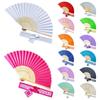 Folding Fan Silk Wedding Dance Hand Fan With Gift Box Party Favors