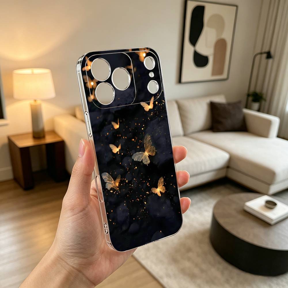 Glow in the dark Butterfly Gift Phone Case For iPhone 17 16 15 14 13 12 11 Mini Pro Max Plus Transparent Cover