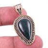 Natural Bloodstone Gemstone 925 Solid Sterling Silver TwoTone Pendant 1.50" h2R12