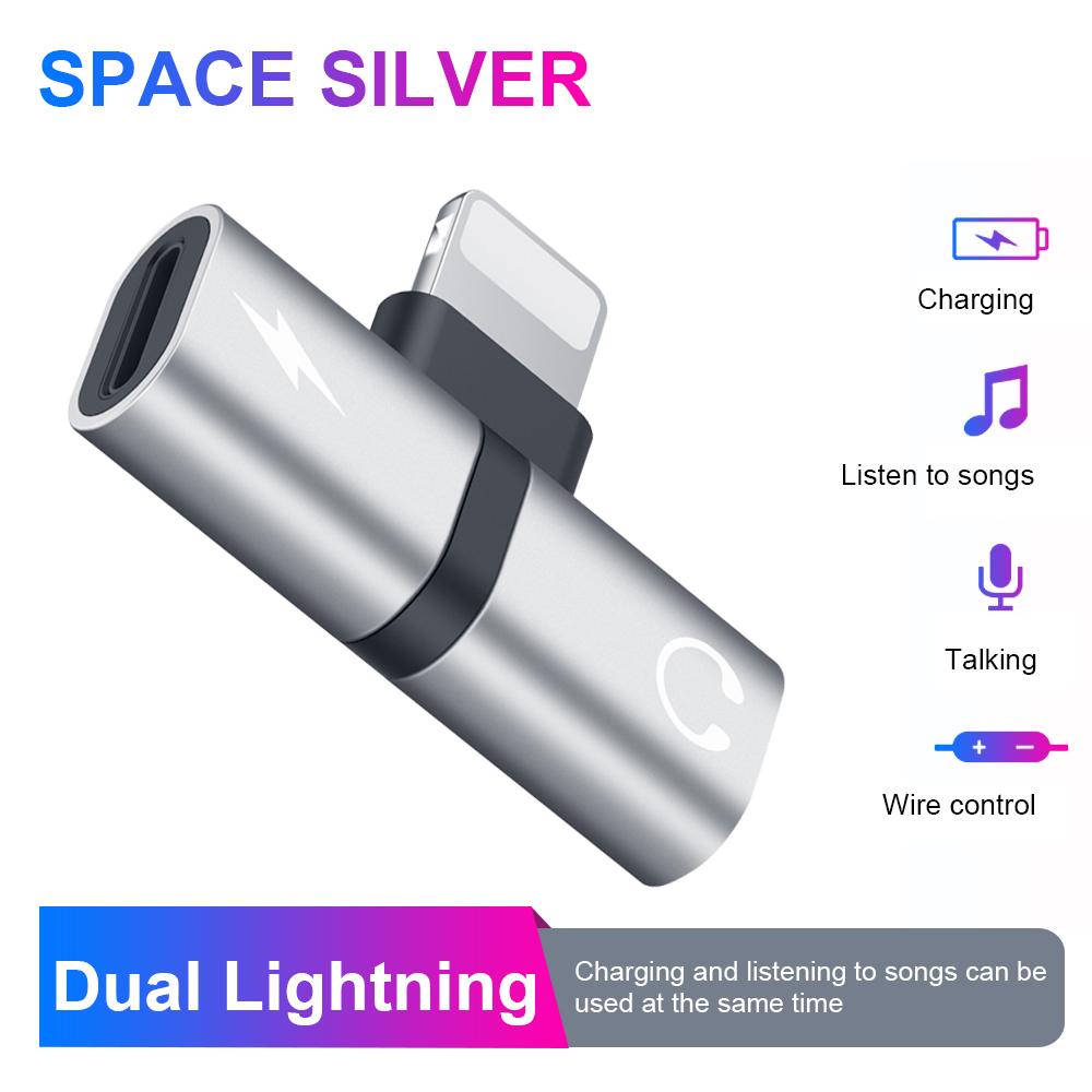 FONKEN 2 In 1 Charging Splitter Adapter Headphone Charging USB Type C Adapter Audio Charger Cable