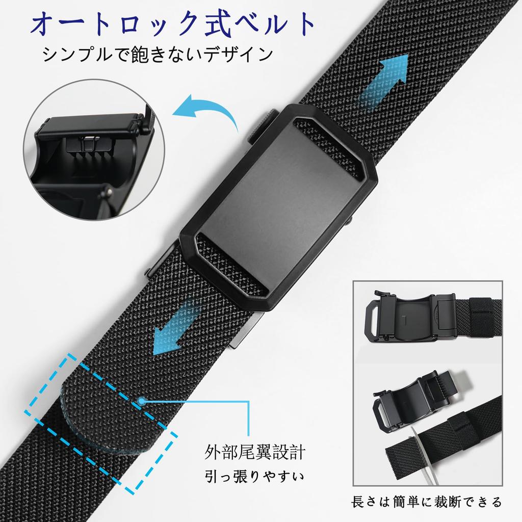 Растягивающийся ремень из нейлона для горного гольфа, работы на открытом воздухе, без плавной пряжки из сплава, длина 35 мм [LionVII] для мужчин - с автоматической блокировкой, для работы, спорта, скалолазания, -