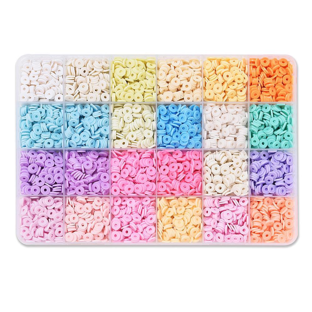 Набор для изготовления браслета из 24-сетчатой глины и рисовых бусин: Бусины 3 мм в 23 цветах для самодельных украшений