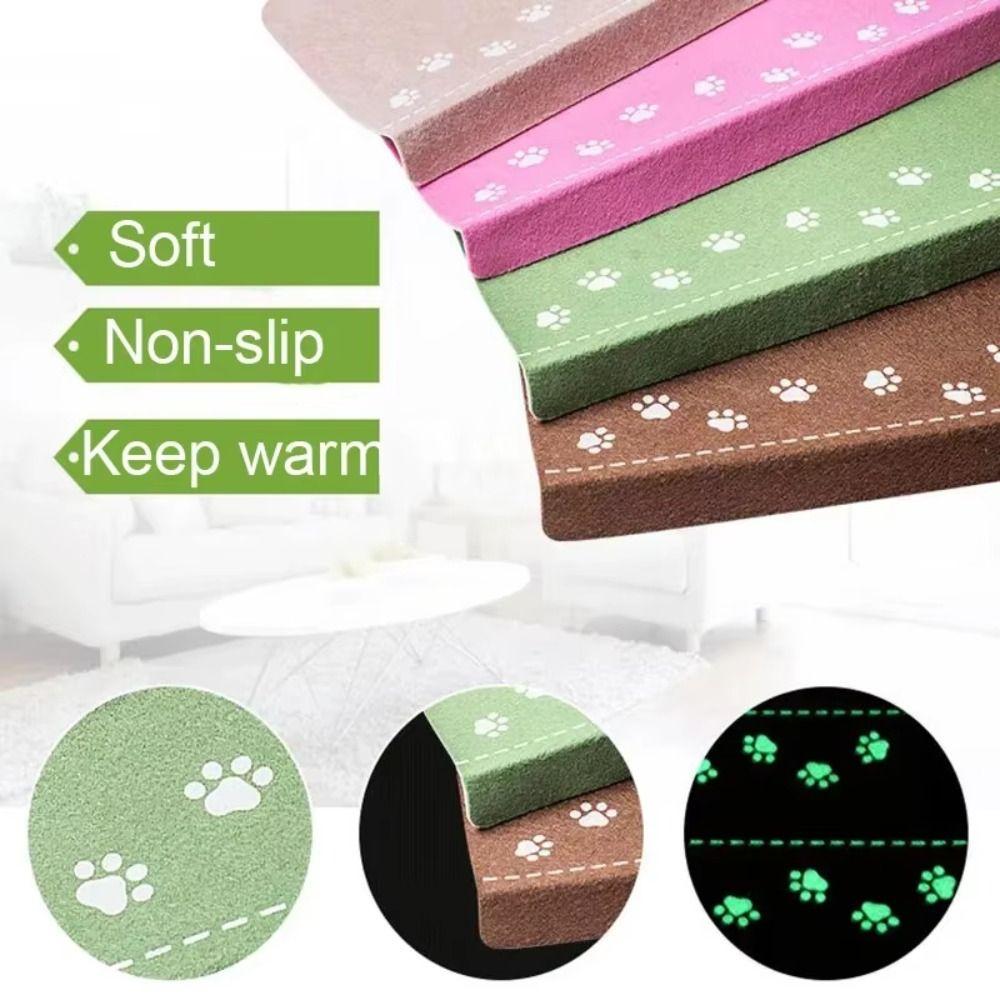 Safety Mute Luminous Bear Claw Stair Mat Self Adhesive Stair Step Mat Cute Step Rug Carpet  Stair