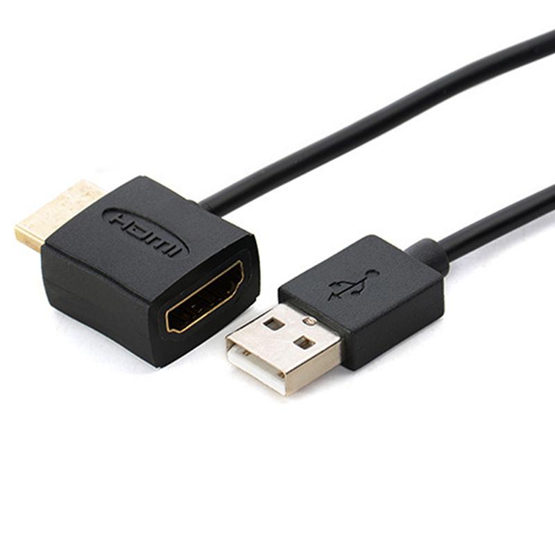 50 см USB 2.0 HDMI папа-мама адаптер удлинитель кабель с разъемом питания
