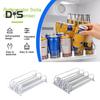 1/2/3/4Pcs Fridge Drink Organizer with Automatic Pusher Glide Refrigerator Soda Can Dispenser Heavy Duty Width Adjustable Dual Bars Beverage Bottle