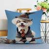 Pet Dog Print Decorative Pillowcase Bedroom Living Room Square Cushion Pillowcase