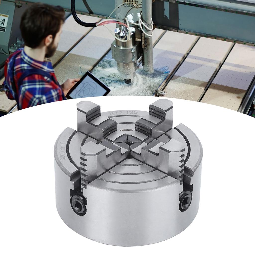 4-х кулачковый независимый токарный патрон с большой силой зажима, зажимной инструмент 125 мм 3000 об/мин