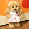 Cute Teddy Dog Plush Toys Stuffed Dress Animal Soft Lifelike Brown Dog Shape Dolls Gift Birthday Plushies