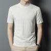 Новая осенняя полуводолазка, вязаный свитер с короткими рукавами, мужская деловая мода, повседневная шерстяная рубашка с короткими рукавами, мужская одежда