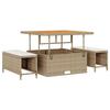 Ensemble de 9 canapés de jardin avec coussins beige poly rotin acacia, Canapé de jardin 2 places avec coussins beige poly 3362536