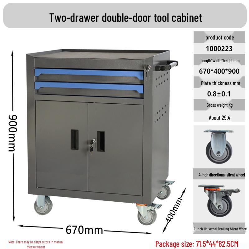 Mobile Heavy-Duty Tool Cabinet with Drawers for Auto Repair and Workshop Use