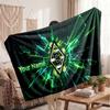 Borussia Mönchengladbach Personalized Fleece Blanket With Football Logo, Custom Name Text Soft Warm Home Throw Blanket
