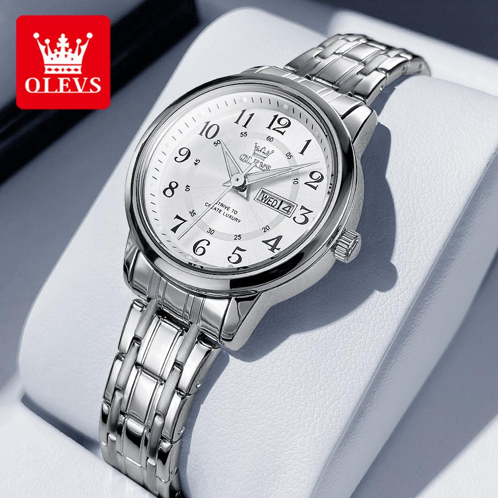 OLEVS brand watch three-dimensional dial dual calendar quartz watch waterproof women's watch women's watch 2891