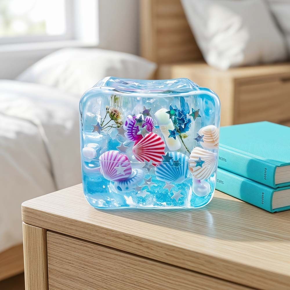 Slow Rising Blue Ocean Ice Cube Stress Balls Slow Rebound Sensory Fidget Toy Social Activities