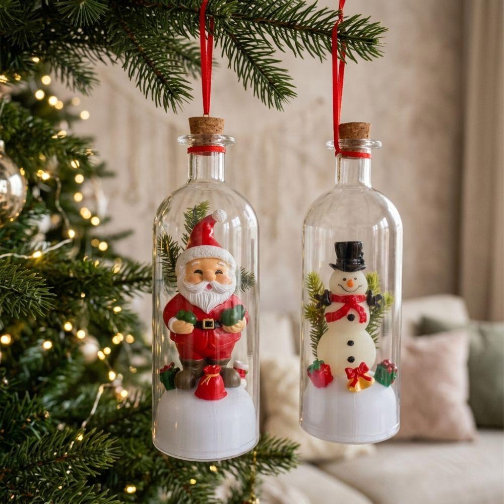 Nostalgic Santa Snowman Voice-Record Bottle Christmas Message Bottle Gift  Window Display