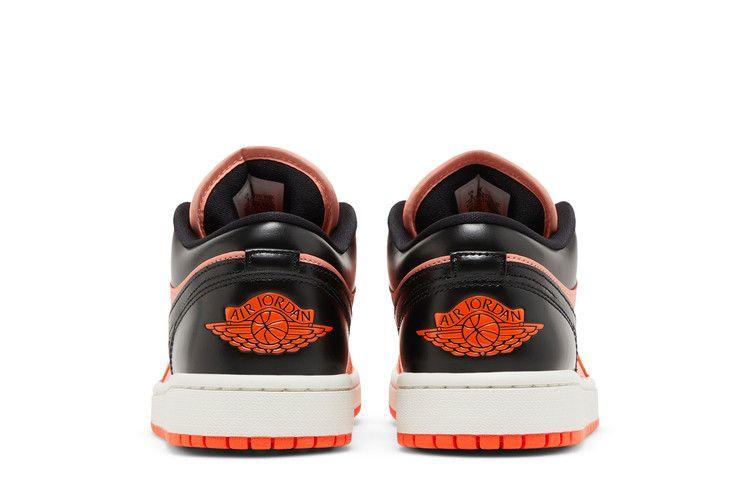 Женские кроссовки Nike Jordan 1 Low Оранжевые Черные (Женский) Оранжевый/черный