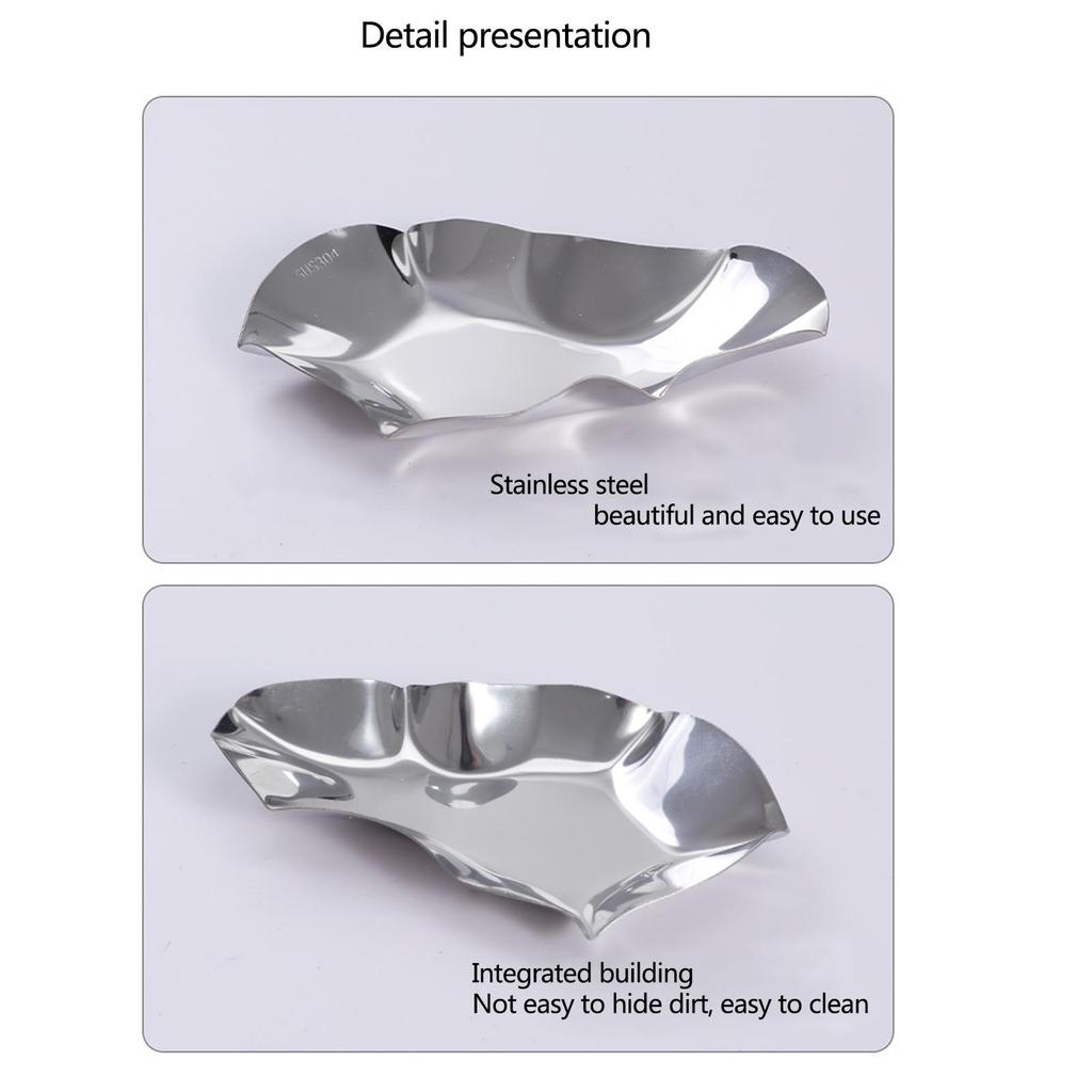 Pack of 6 Unique Reusable Sauce Dishes Dipping Bowls 304Stainless Steel Texture Suitable for Home Use and Parties