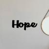 Hope Word Metal Wall Art | 8" Long X 5" High Hope Metal Wall Art Eight By Five Inches Long High Eight Metal Hope Word Decor