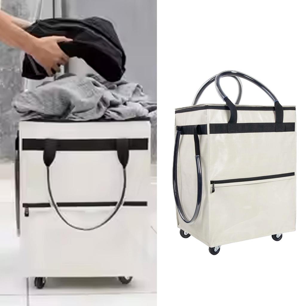 Reusable Grocery Bag On Wheels Water Proof Portable Shopping Rolling Bag Foldable Trolley Cart with Handle for Camping