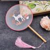 Wedding Home Decor Handheld with Pendant Photography Prop Embroidery Fan Silk Fan Chinese Style Fan