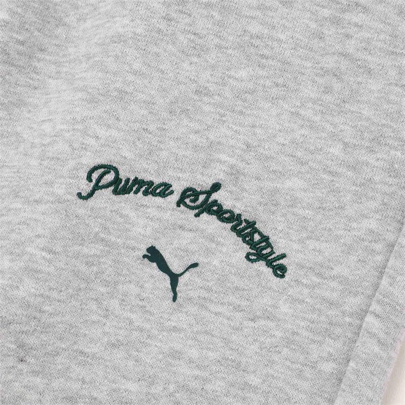 Puma Удобные Приятные к коже Вязаные спортивные штаны на шнуровке с принтом букв Женские брюки Низ Серый 632537-04