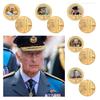 Набор памятных монет британского короля Карла в металлической подарочной коробке