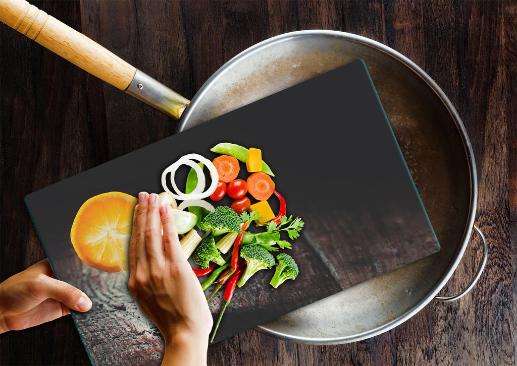 GLASS PLATE CUTTING BOARD 52x30 GLASS